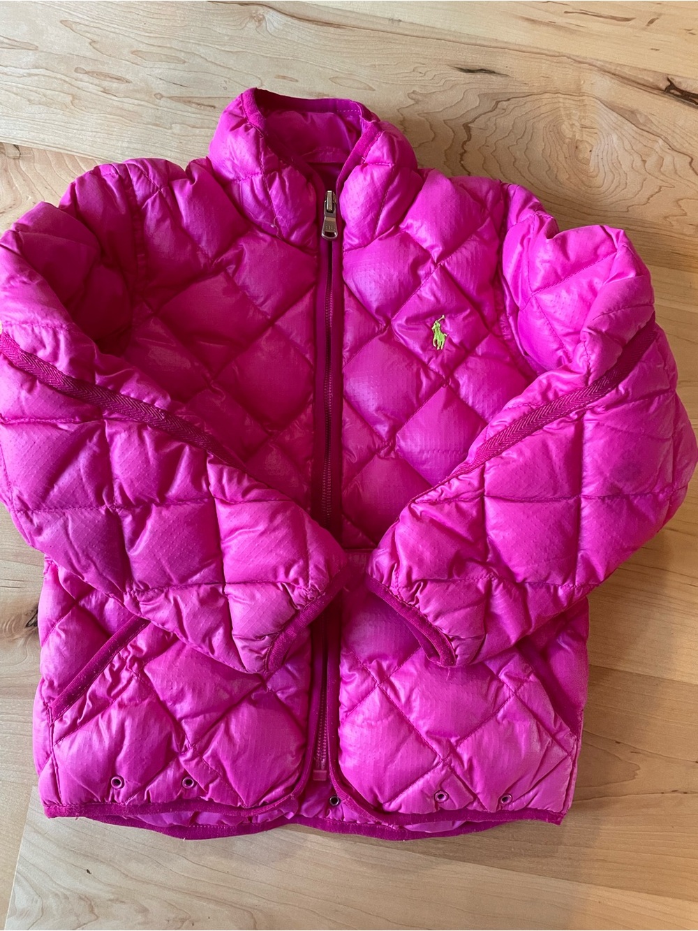 Polo Ralph Lauren Girls 4T Hot Pink Quilted Down Puffer Jacket